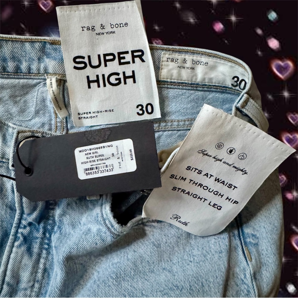 Rag And Bone Ruth Super High Rise Chain Jeans Sz 30 90s Denim Pants Grunge - Picture 4 of 16
